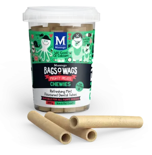 Bags o Wags puppy chewies refreshing mint flavoured tubes 350g