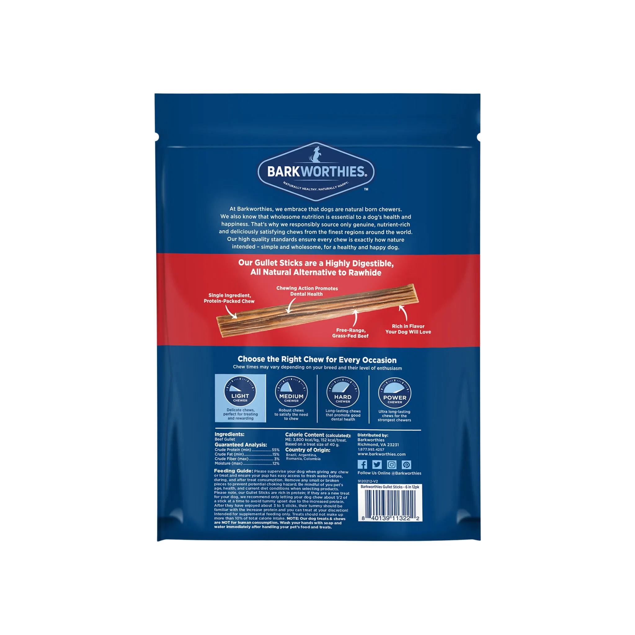 Barkworthies Gullet Sticks for Dogs