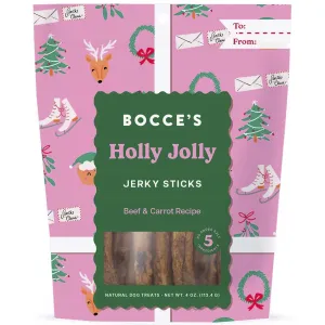 Bocce's Bakery Holly Jolly Jerky Beef & Carrot Dog Treats 4 oz