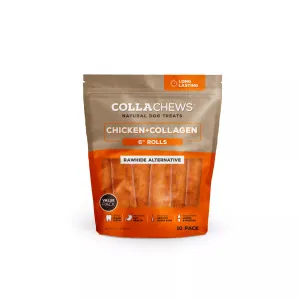 CollaChews Rawhide Alternative Collagen Chips Dog Treats Chicken 11oz