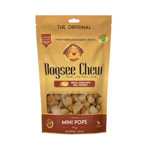 Dogsee Dog Chew Mini Pops Dental Treats with Real Turmeric 70g