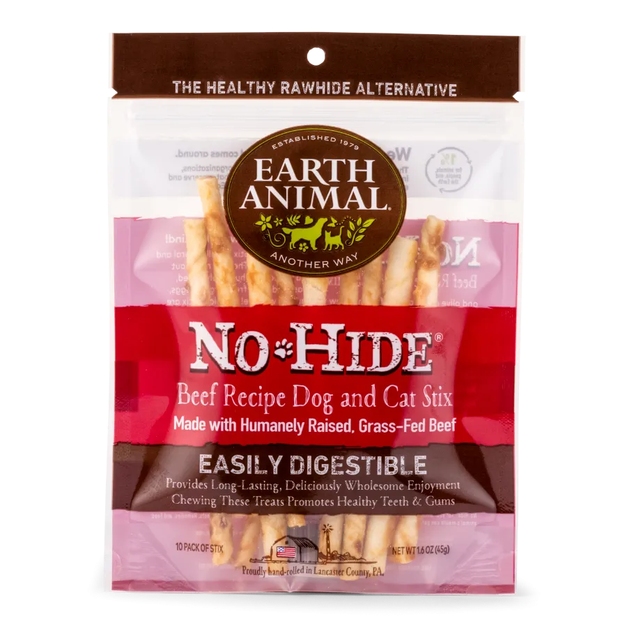 Earth Animal No Hide Beef Stix Dog Treats 10pk