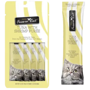 Fussie Cat Tuna With Shrimp Puree Cat Treats, 2 oz