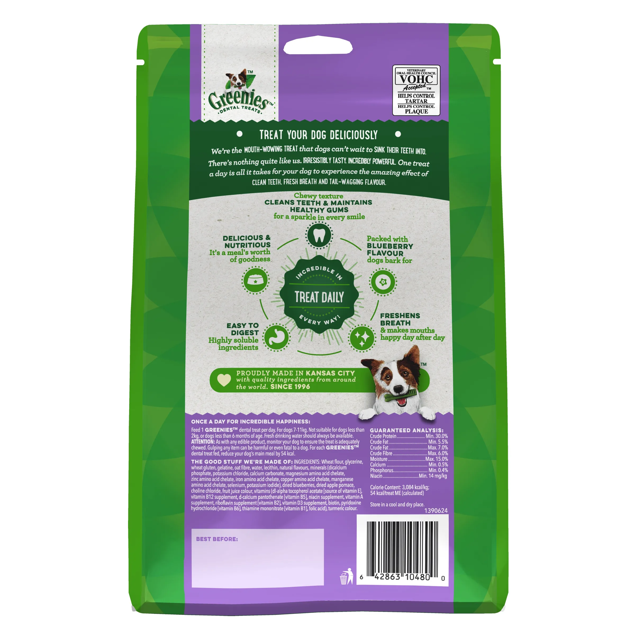 Greenies Dog Blueberry Dental Health Treats for Petite Dogs 340g