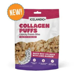 Icelandic  Beef Collagen Puffs Bites with Lamb Marrow for Dogs