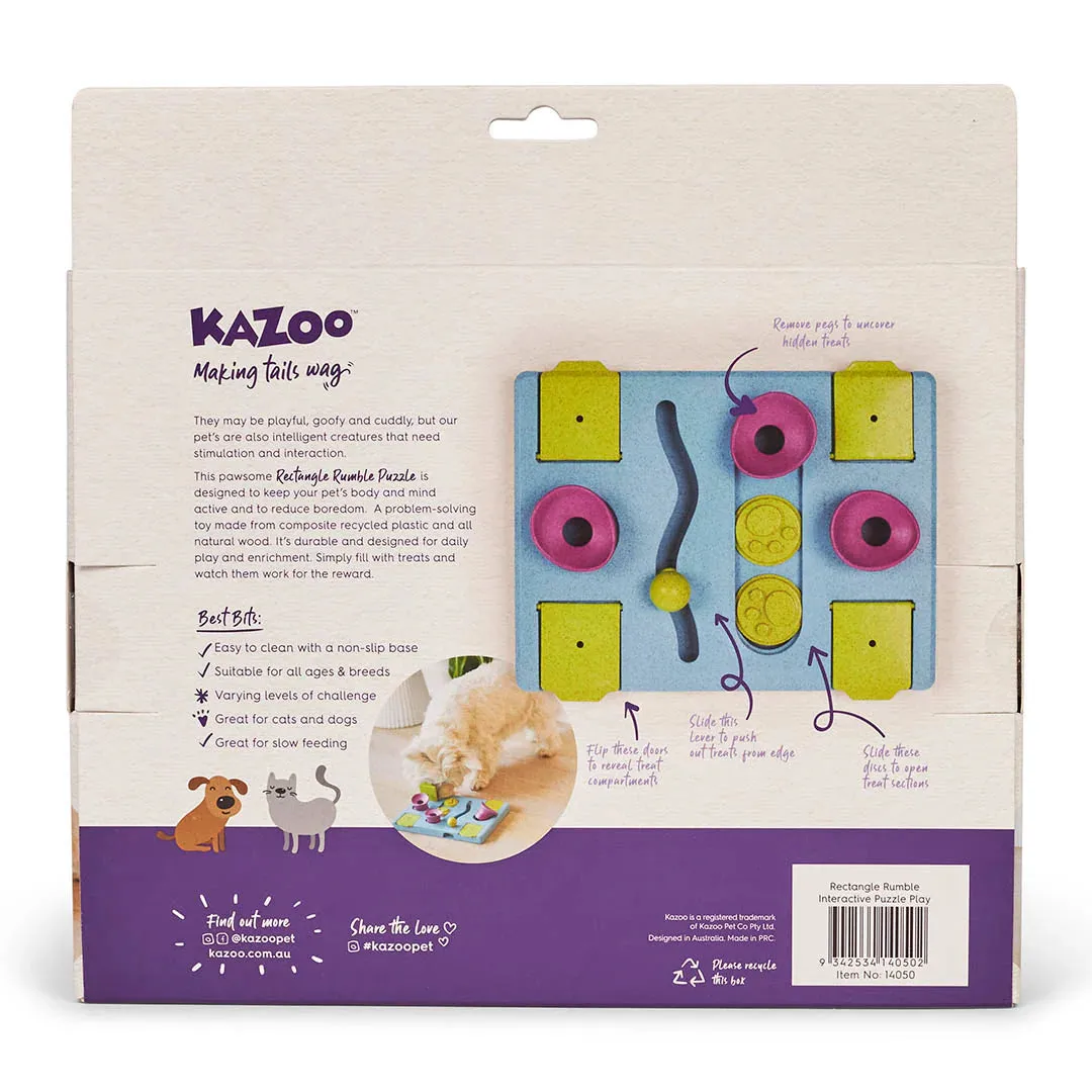 Kazoo Rectangle Rumble Interactive Puzzle Play Dog Toy