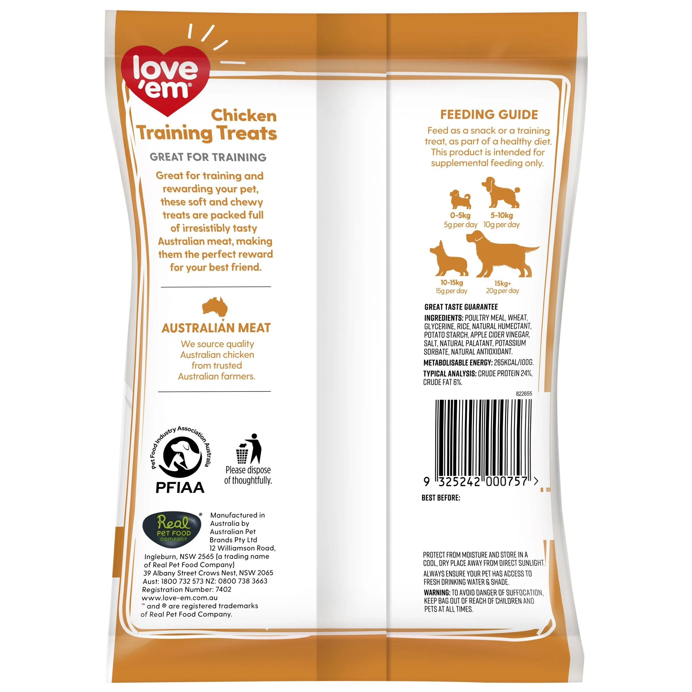 Love Em Chicken Mini Dog Treats 200g