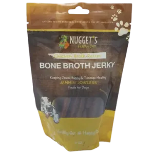 Nugget's Healthy Eats Jammin' Jowlers Bone Broth Chicken Jerky Dog Treats