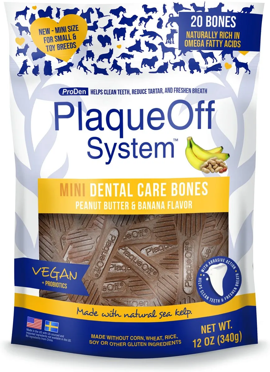 Plaque Off Dental Bones Peanut Butter & Banana Flavor