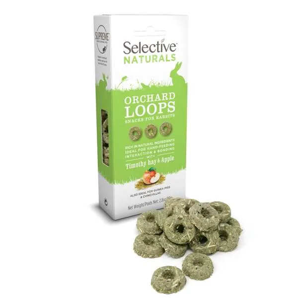 Selective Naturals Orchard Loops With Timothy Hay & Apple 80g - Case of 4