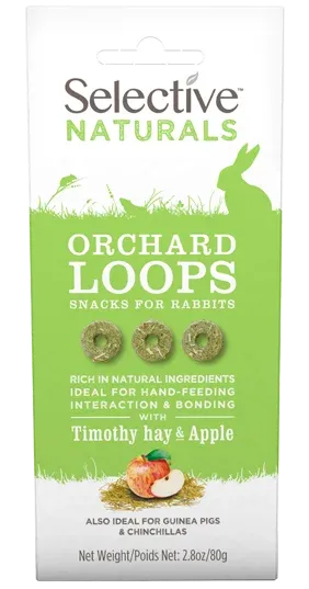 Selective Naturals Orchard Loops With Timothy Hay & Apple 80g - Case of 4