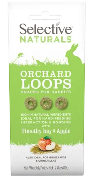 Selective Naturals Orchard Loops With Timothy Hay & Apple 80g - Case of 4