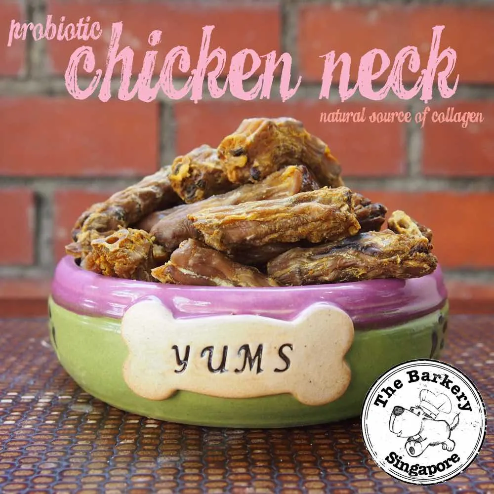 The Barkery Probiotic Chicken Neck Dehydrated Dog Treats