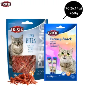 Trixie Premio Tuna Bites and Shrimp Creamy Cat Treat Combo