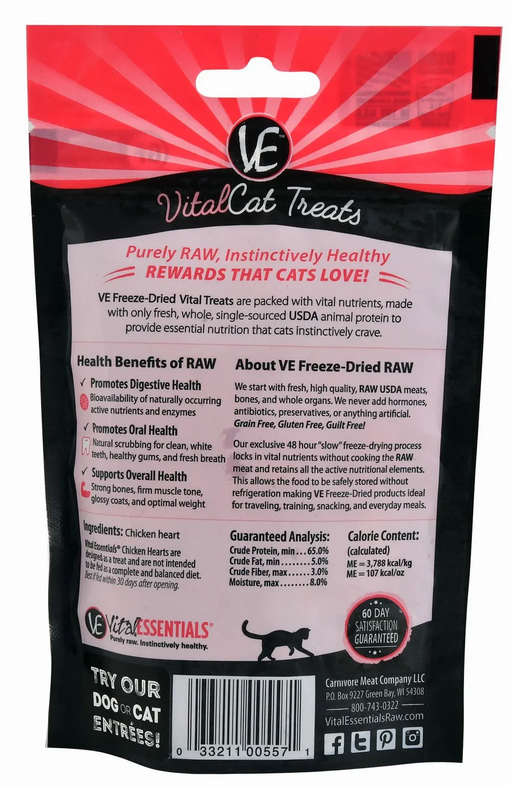 Vital Cat Freeze-Dried Chicken Hearts Cat Treats