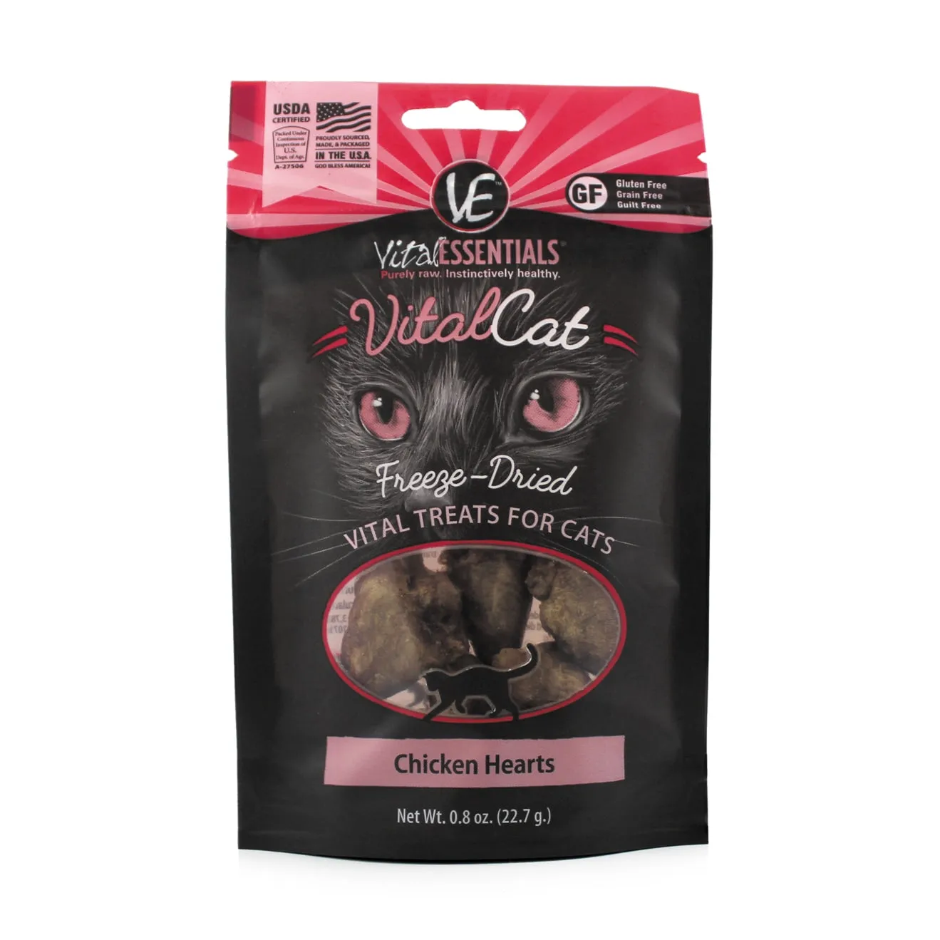 Vital Essentials Cat Freeze Dried Chicken Heart .8 oz.