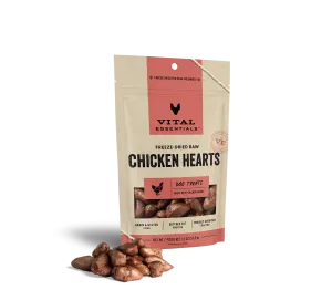 Vital Essentials Freeze-Dried Chicken Hearts Dog Treats