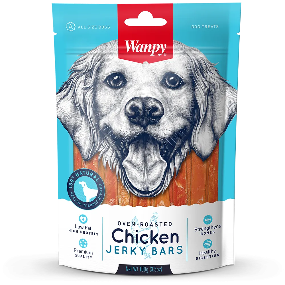 Wanpy Dog Oven-Roasted Chicken Jerky Bars 100g