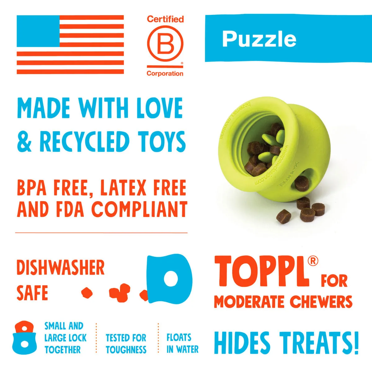 West Paw Zogoflex Toppl Treat Toy