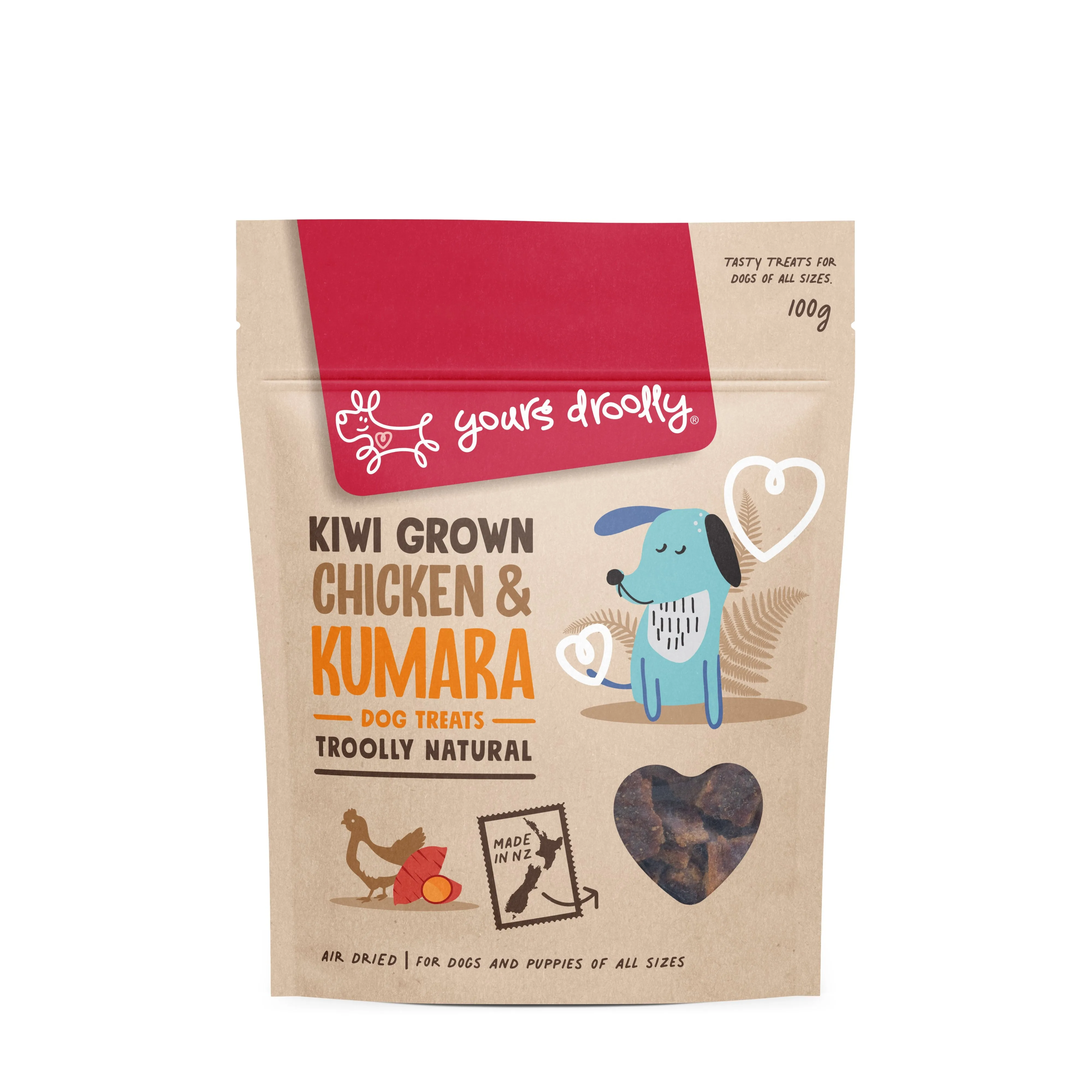 Yours Droolly Kiwi Grown Chicken and Kumara Dog Treats 100g*