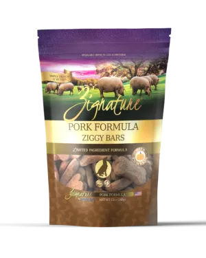 Zignature Ziggy Bar Biscuit Dog Treats - Pork 12oz